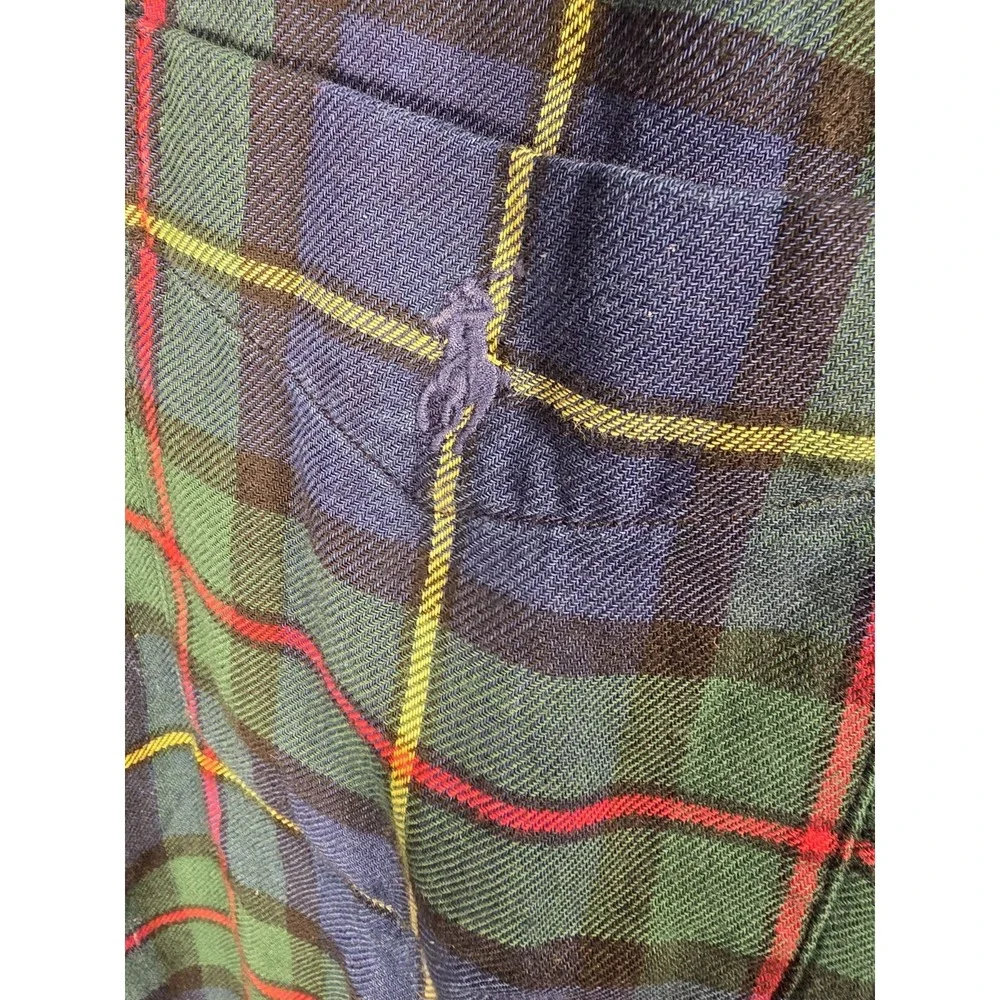 Polo Ralph Lauren Classic Fit Blue Green Plaid Button-Up Long Sleeve Mens Medium